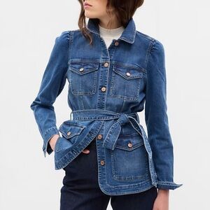 GAP Women's Belted Indigo Denim Jacket XXS NWT